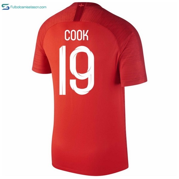 Camiseta Inglaterra 2ª Cook 2018 Rojo
